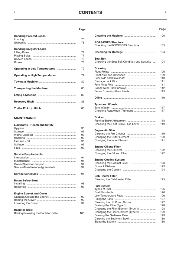 JCB 525-58 to 537-130 Telehandler Operator Manual PDF