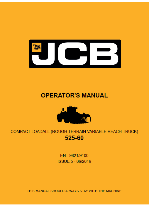 JCB 525-60 Compact Loadall Operator Manual PDF