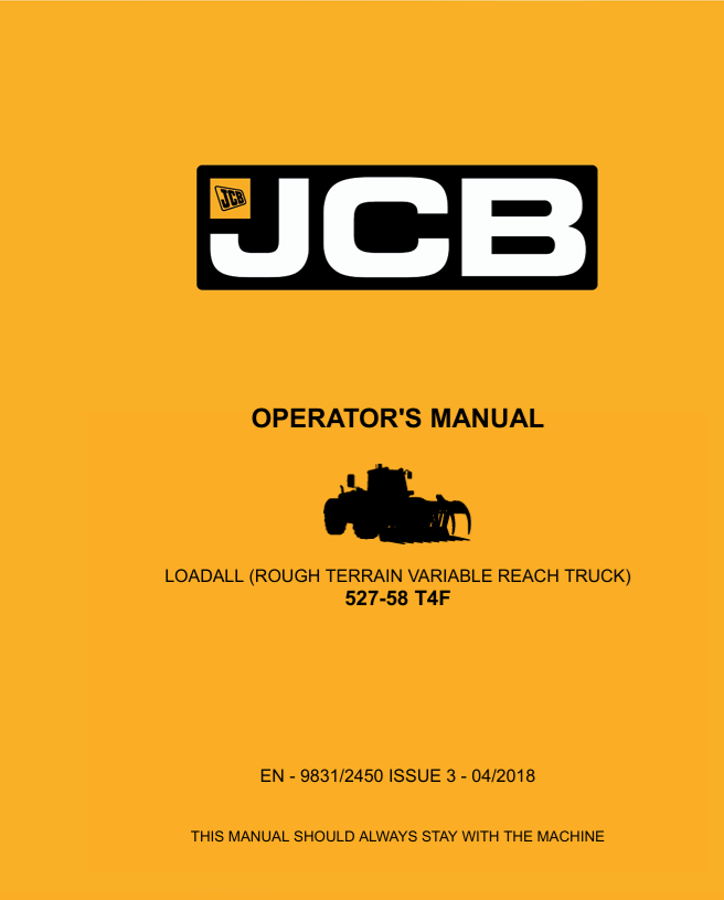 JCB 527-58 T4F Loadall Operator Manual PDF