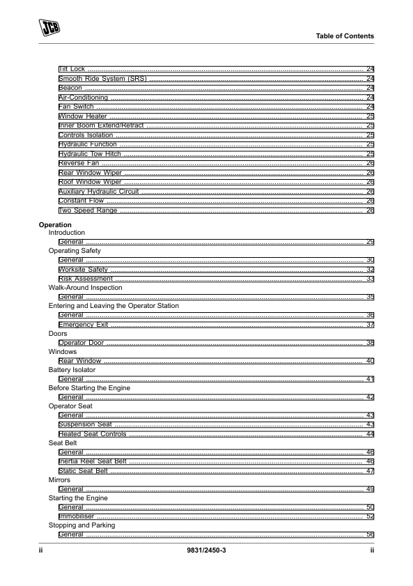 JCB 527-58 T4F Variable Reach Truck Operator Manual PDF