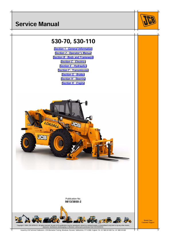 JCB 530-70 & 530-110 Service Manual PDF Download