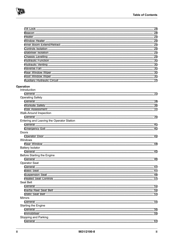 JCB 533-105 to 550-170 Loadall Manual PDF – Operator Guide