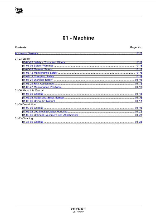 JCB 535-V125, 535-V140 & 540 Series Loadall Service Manual PDF