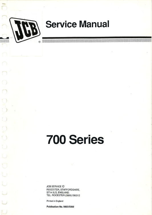 JCB 700 Series Service Manual & Comprehensive Repair Guide