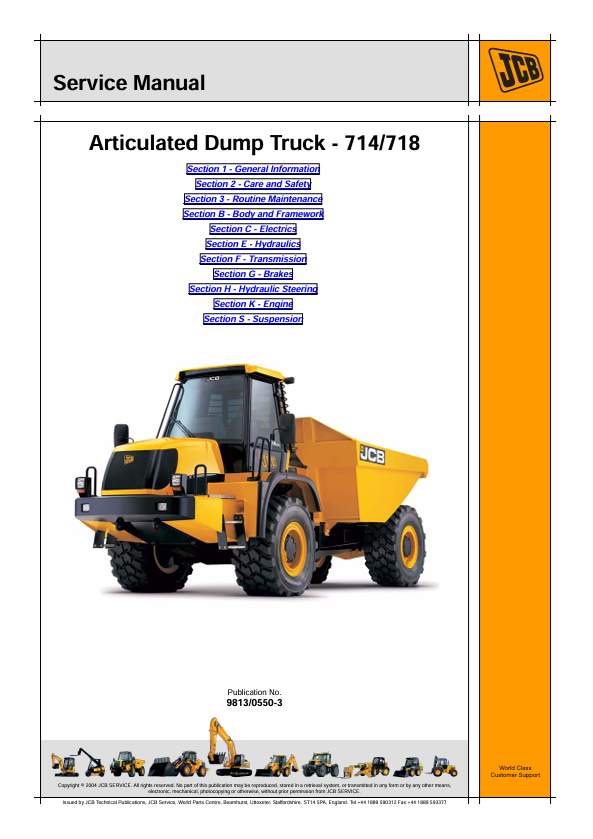 JCB 714 & 718 Articulated Dump Truck Service Manual 