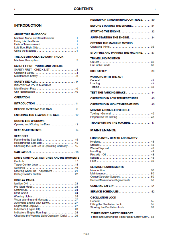 JCB 722 Articulated Dump Truck Operating Manual PDF