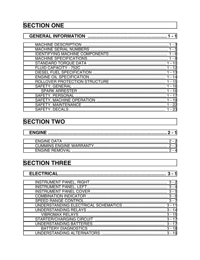 JCB 752C Tandem Roller Workshop Service Manual PDF