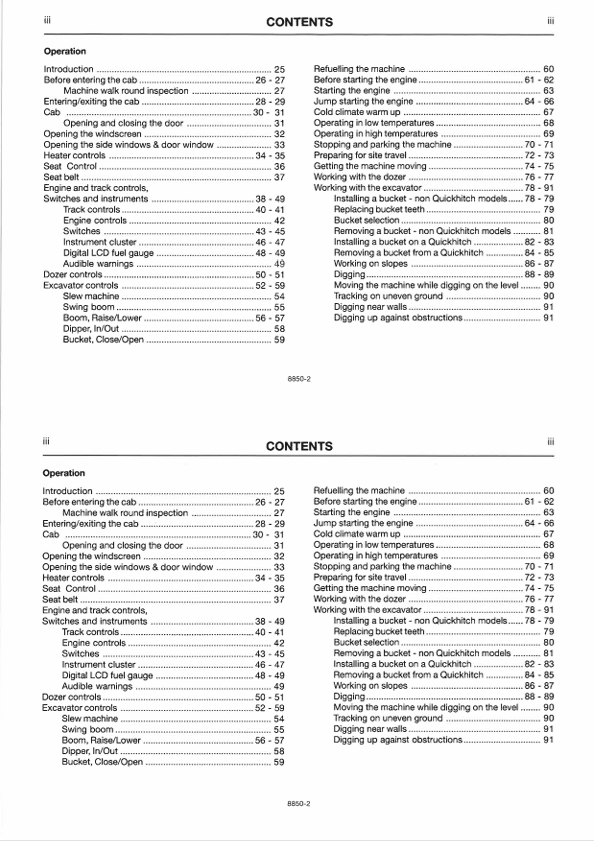 JCB 8027Z, 8032Z Handbook Manual – Operator PDF