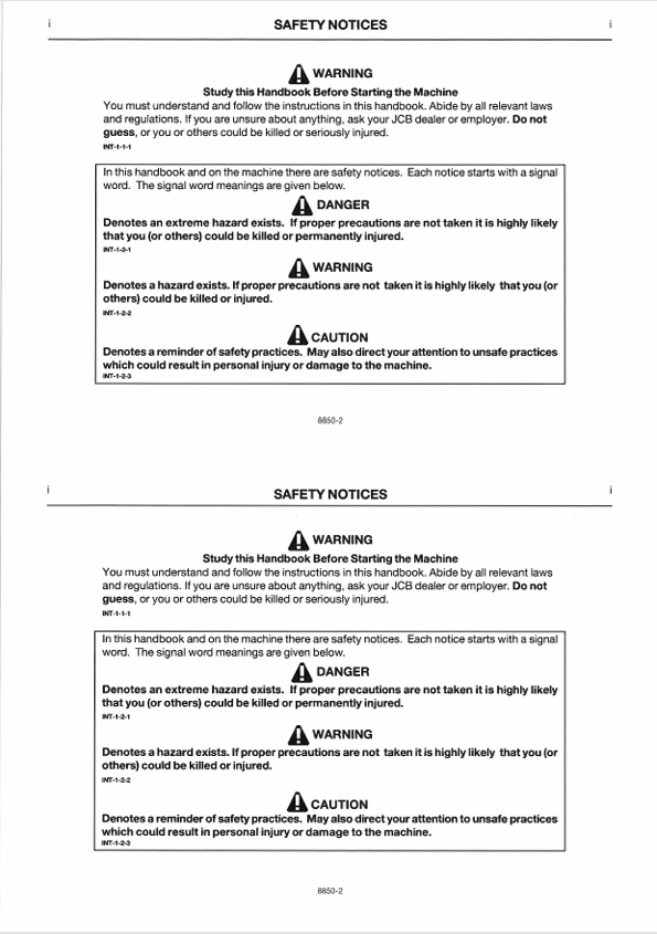 JCB 8027Z & 8032Z Operator Handbook Manual 