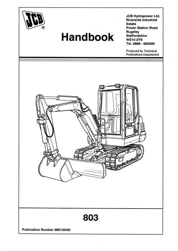 JCB 803 Handbook Manual PDF
