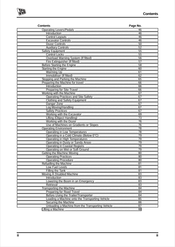 JCB 8040 ZTS to 8055 ZTS/RTS Operator Manual PDF