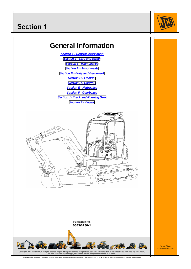 JCB 8056 Excavator Workshop Repair Manual PDF