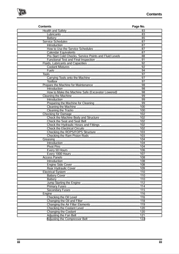 JCB 8061 CTS Mini Excavator Manual PDF Download