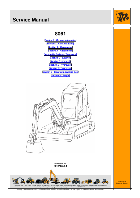JCB 8061 Service Manual PDF Download