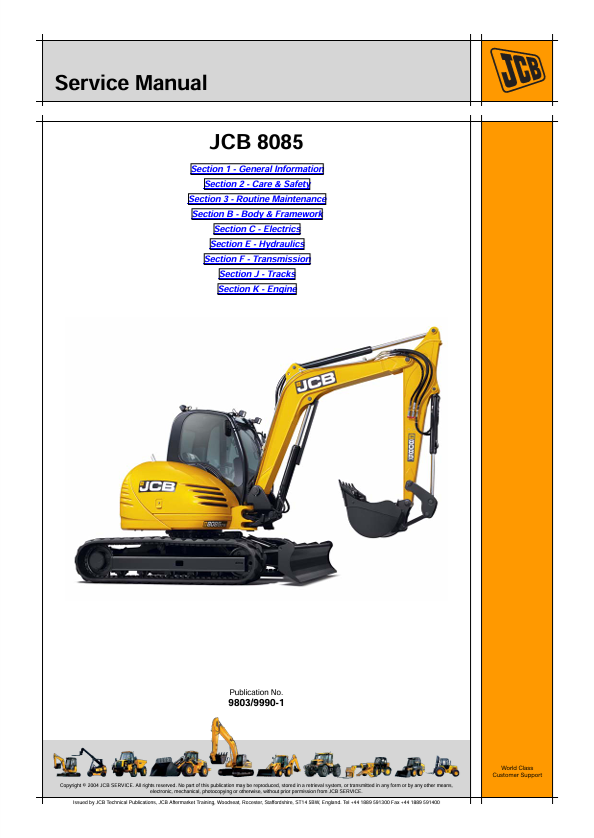 JCB 8085 Service Manual PDF – Repair & Maintenance Guide