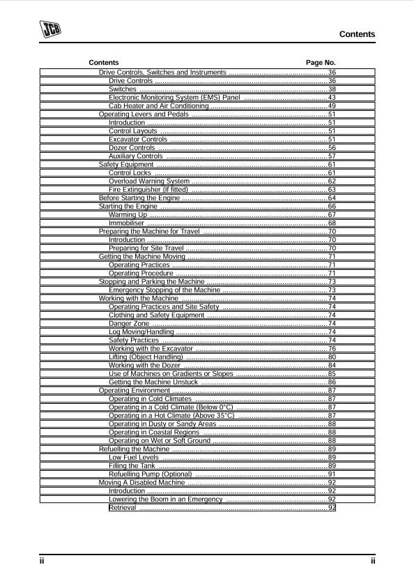 JCB 8085 ZTS Operator Manual PDF Download
