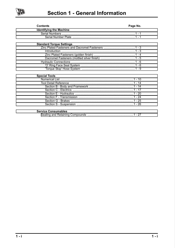 JCB 8250 Fastrac Maintenance and Service Guide PDF