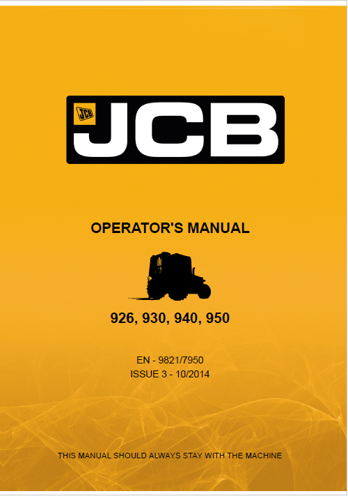 JCB 926, 930, 940, 950 Operator Manual PDF Download