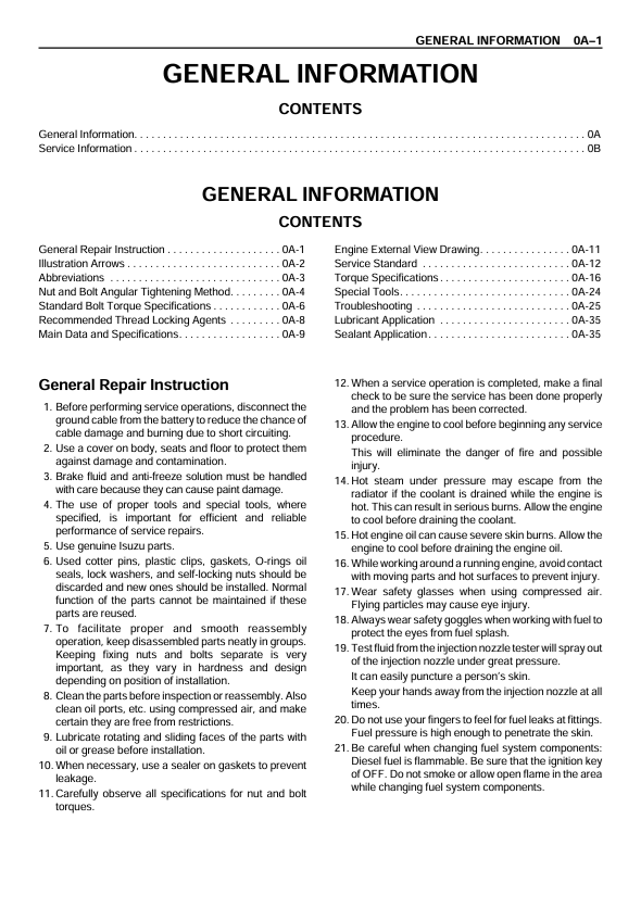 JCB AA-6HK1T and BB-6HK1T Engine Maintenance & Workshop Guide