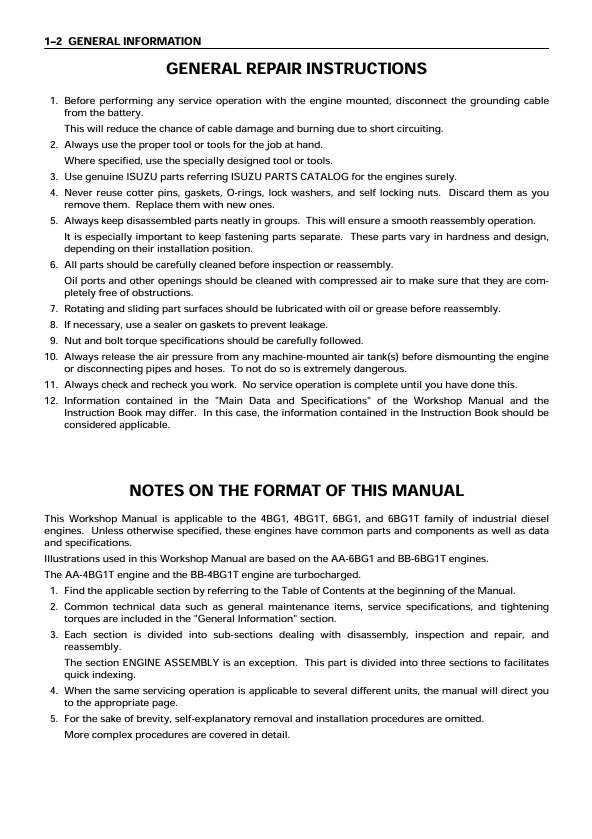 JCB AA and BB Series Diesel Engine Workshop & Maintenance Manual