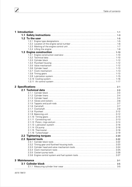 JCB AGCO POWER AWF Engine Workshop Service Manual