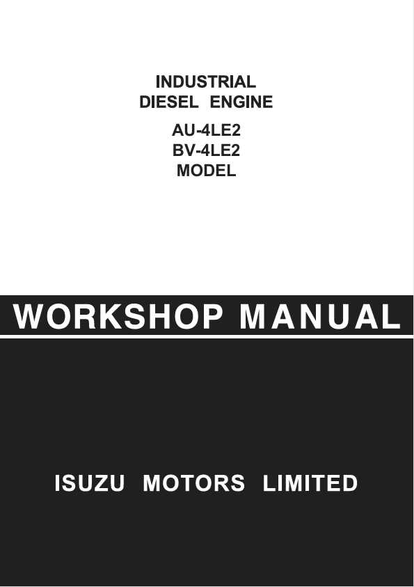 JCB AU-4LE2, BV-4LE2 Industrial Diesel Engine Workshop Manual PDF