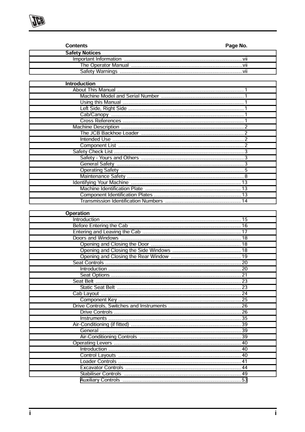 JCB Backhoe Loader 3DX 4DX Ecomax Operator Manual PDF