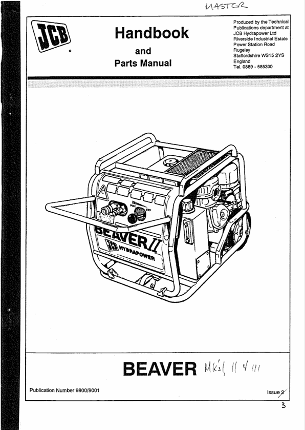 JCB Beaver Handbook and Parts Manual PDF