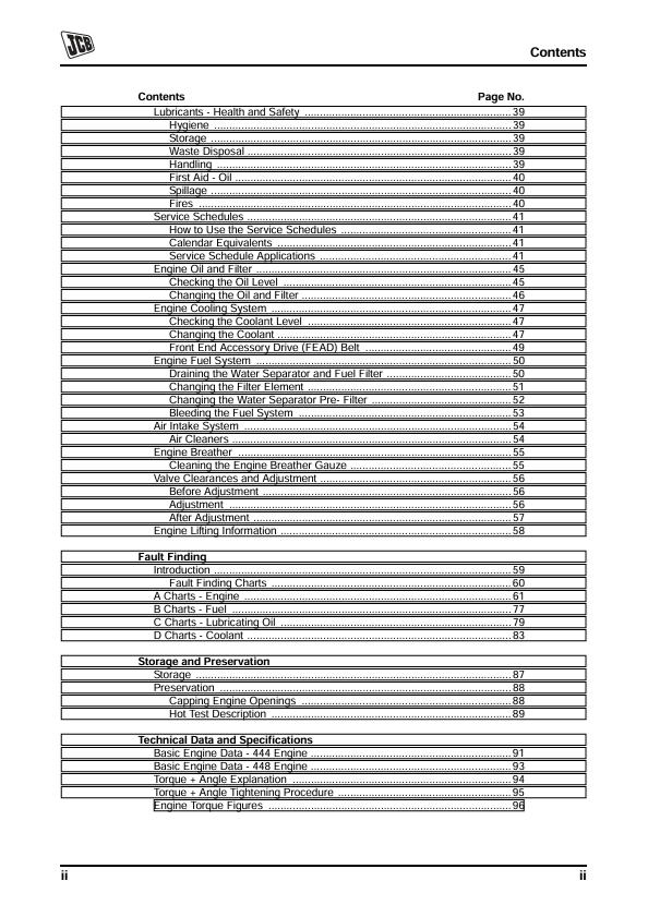 JCB Dieselmax Engine Operator & Maintenance Manual PDF