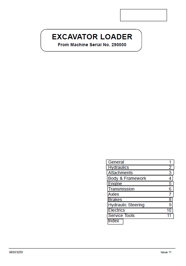 JCB Excavator Loader Service Manual PDF