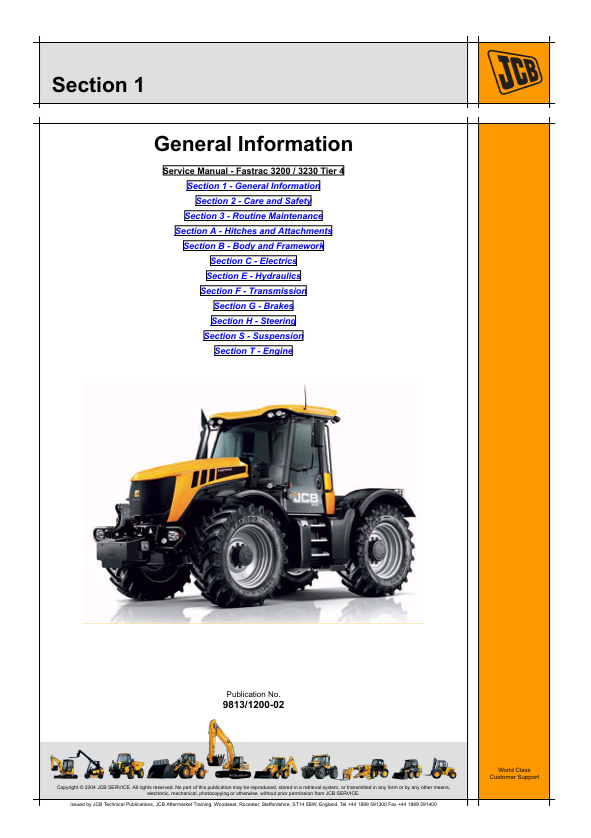 JCB Fastrac 3200 & 3230 Repair Manual PDF Download
