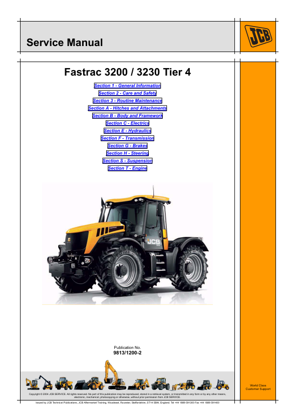 JCB Fastrac 3200, 3230 Tier 4 Service Manual PDF
