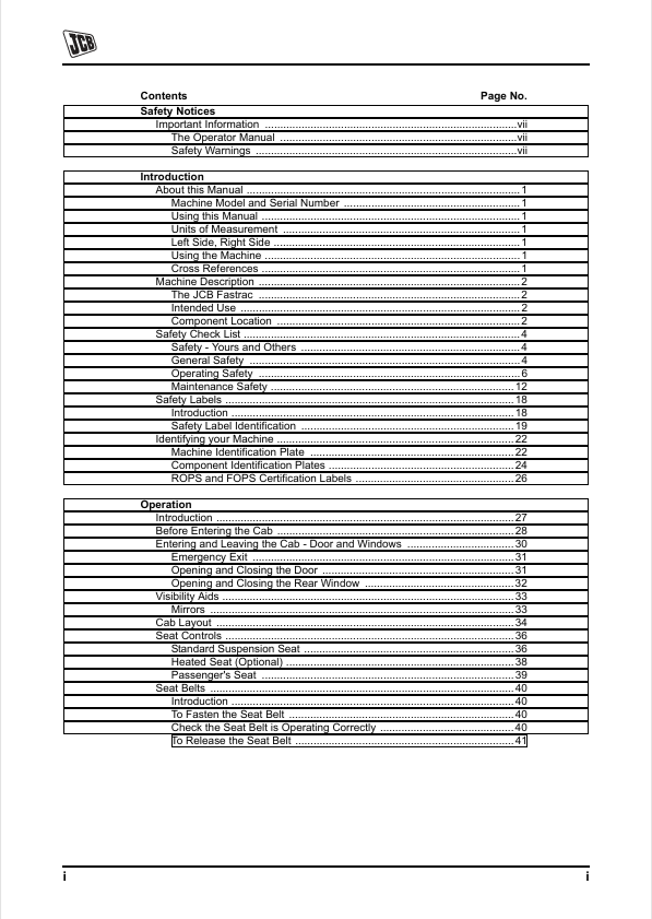 JCB Fastrac 7170 7200 7230 7270 Manual PDF Download