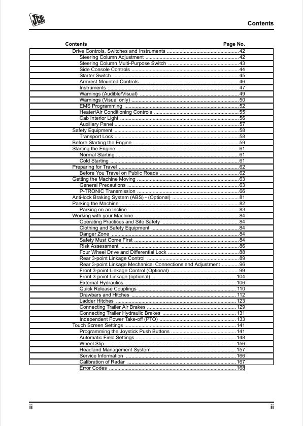 JCB Fastrac 7170 7200 7230 7270 Operating Manual PDF