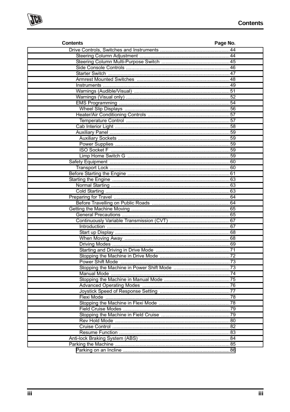 JCB Fastrac 8280 & 8310 User Operator Manual PDF