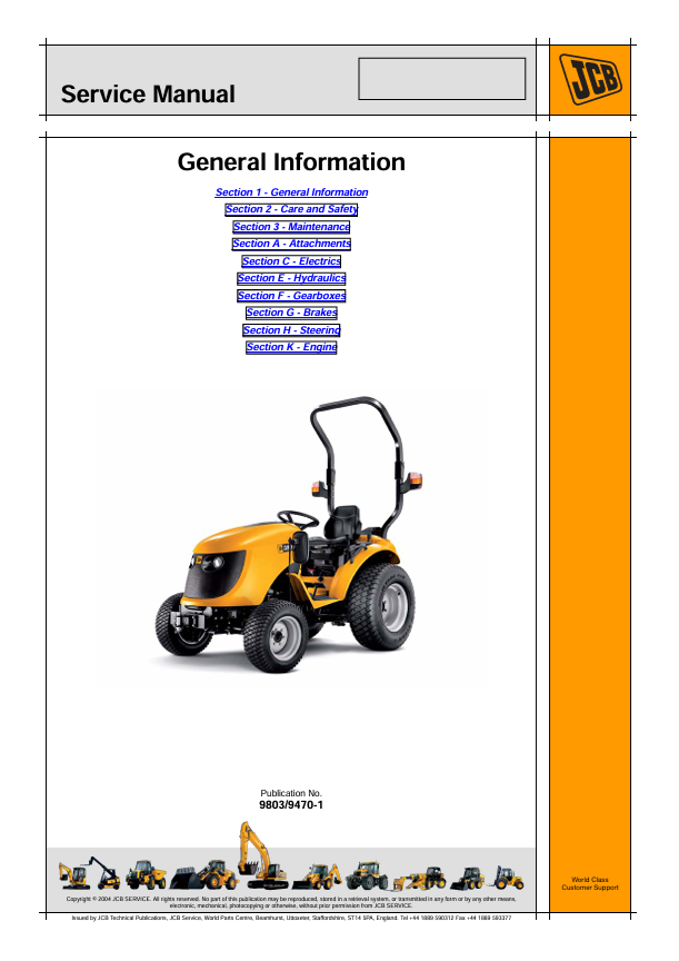 JCB General Information Service Manual PDF Download