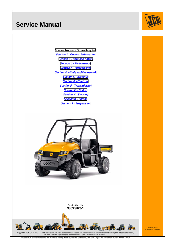 JCB Groundhog 4x4 Service Manual PDF Download