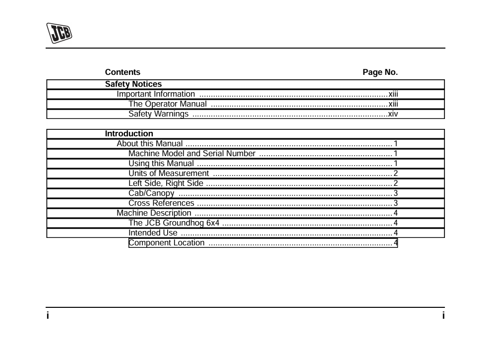 JCB Groundhog 6x4 Operator & Maintenance Manual PDF