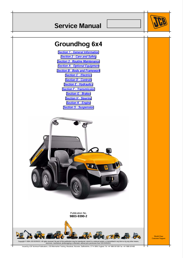 JCB Groundhog 6x4 Service Manual PDF Download