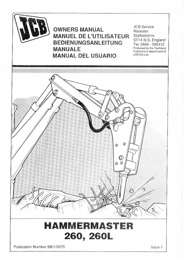 JCB Hammermaster 260, 260L Owner Manual PDF