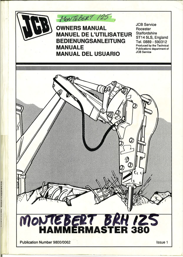 JCB Hammermaster 380 Owner Manual PDF