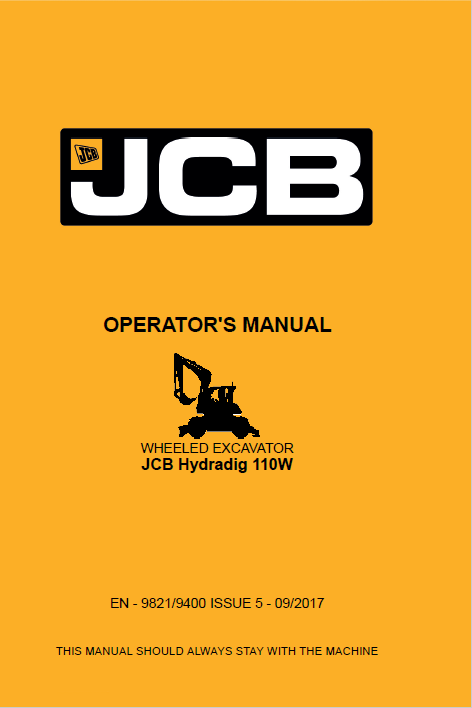 JCB Hydradig 110W Operator Manual PDF Download
