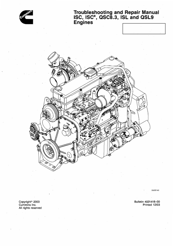 JCB ISC, ISCE, QSC8.3, ISL & QSL9 Engine Repair Manual PDF
