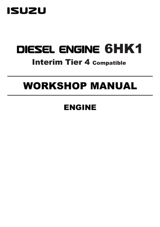 JCB Isuzu 6HK1 Interim Tier 4 Diesel Engine Workshop