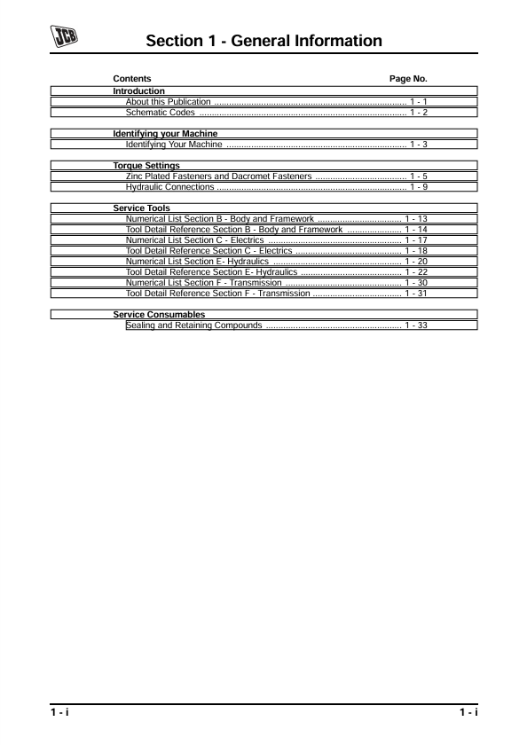 JCB JS115 - JS180 Workshop Service Manual | PDF Guide