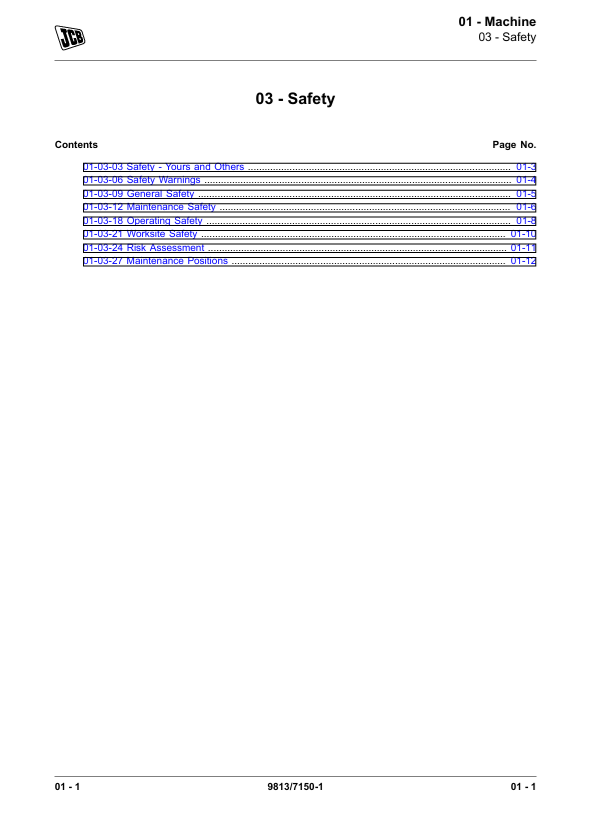 JCB JS115 to JS190 Excavator Maintenance and Repair Manual PDF