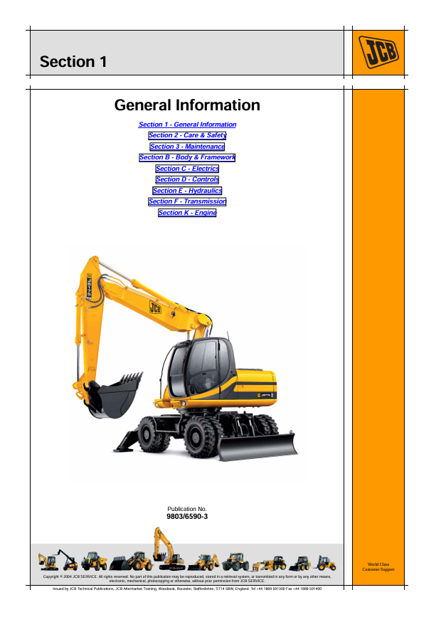 JCB JS130W & JS145W Wheeled Excavator Repair Manual PDF