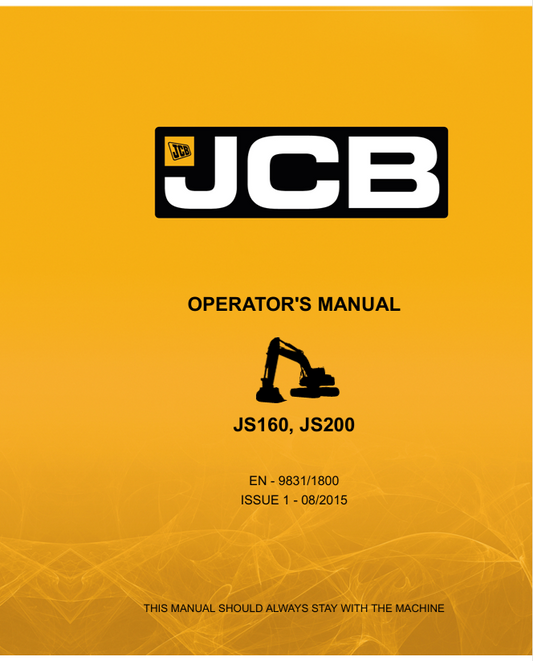 JCB JS160 & JS200 Operator Manual PDF
