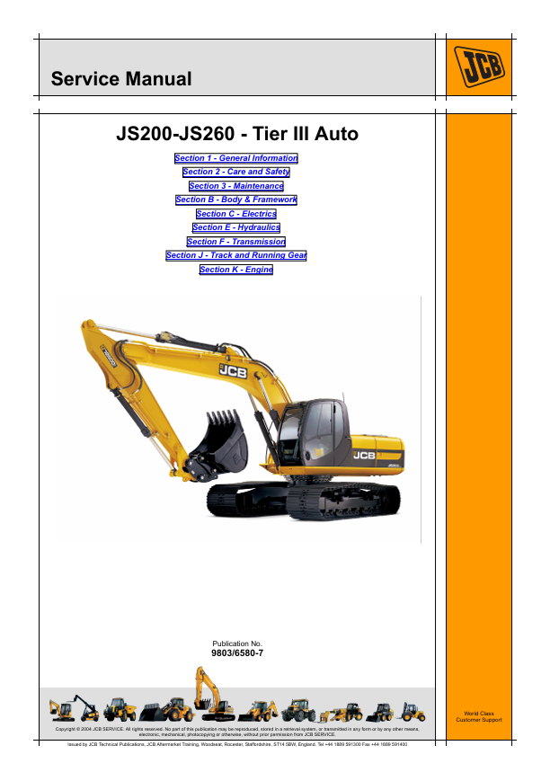 JCB JS200-JS260 Tier III Auto Service Manual PDF