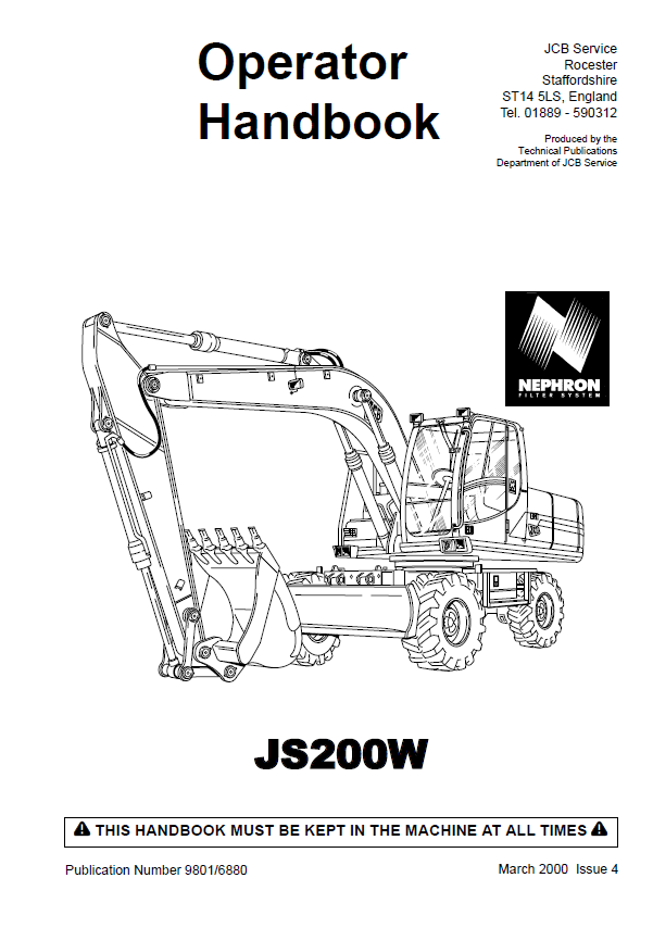 JCB JS200W Operator Handbook Manual PDF: Complete Guide